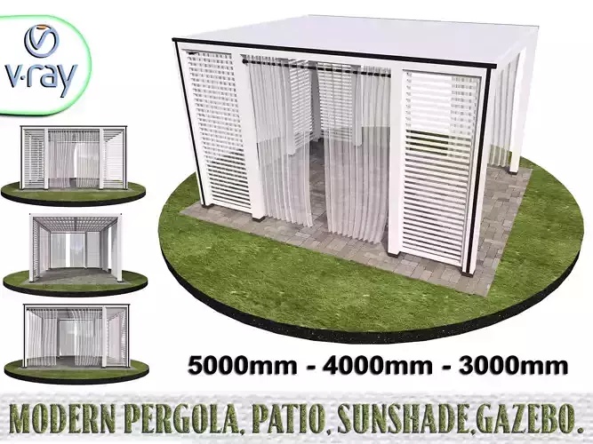 Modern pergola patio sunshade gazebo