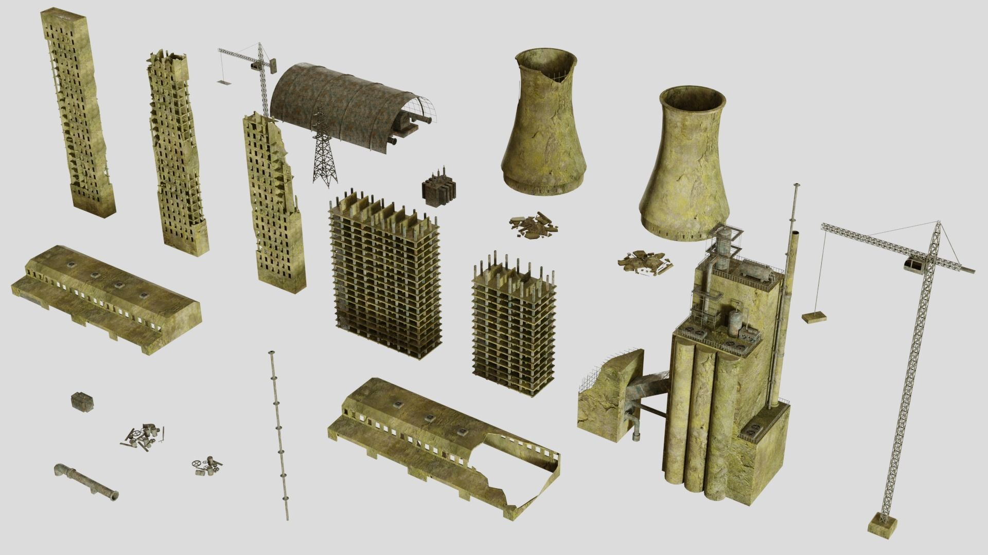 Abandoned power station 3D model_3