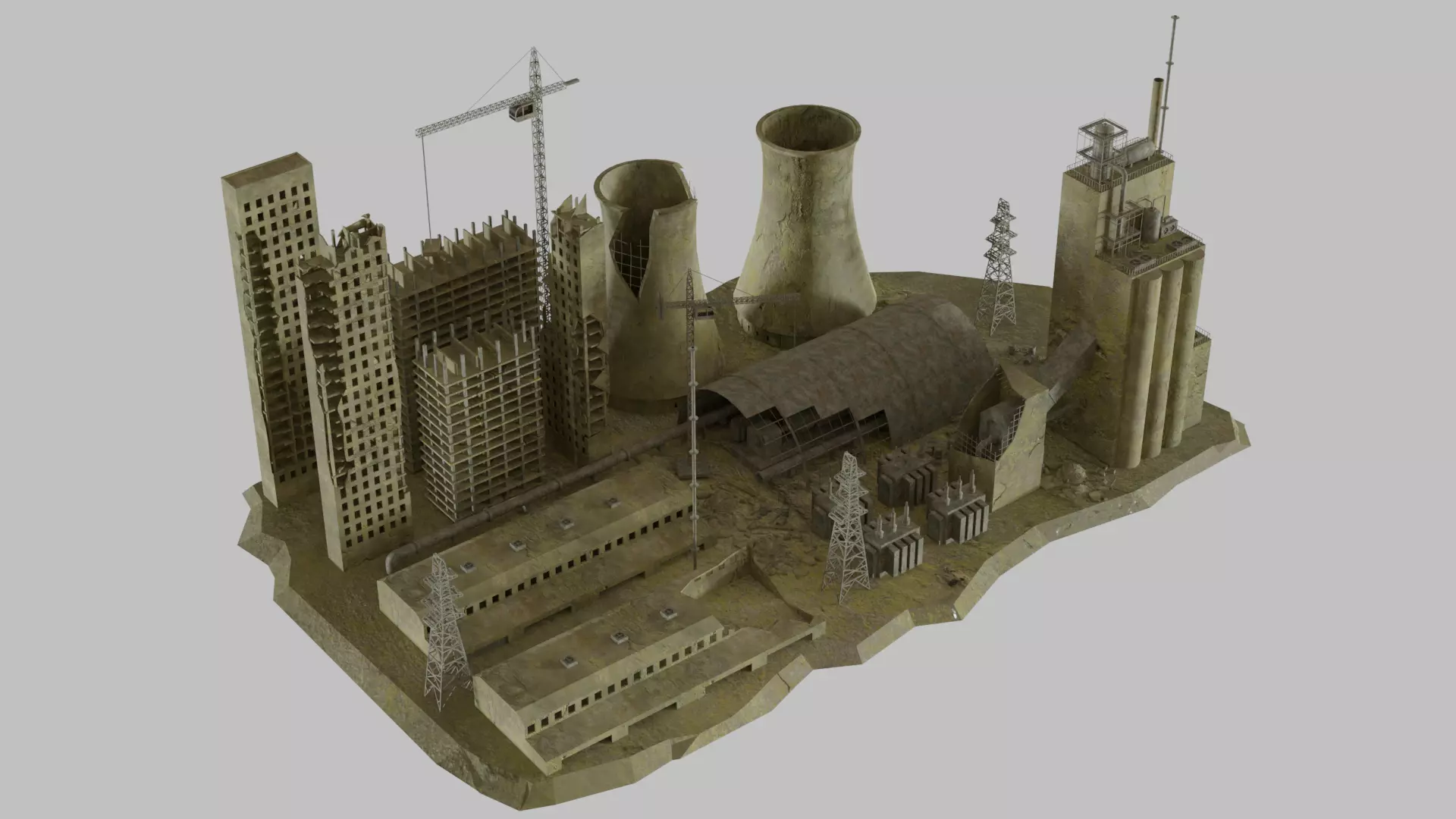 Abandoned power station 3D model_0