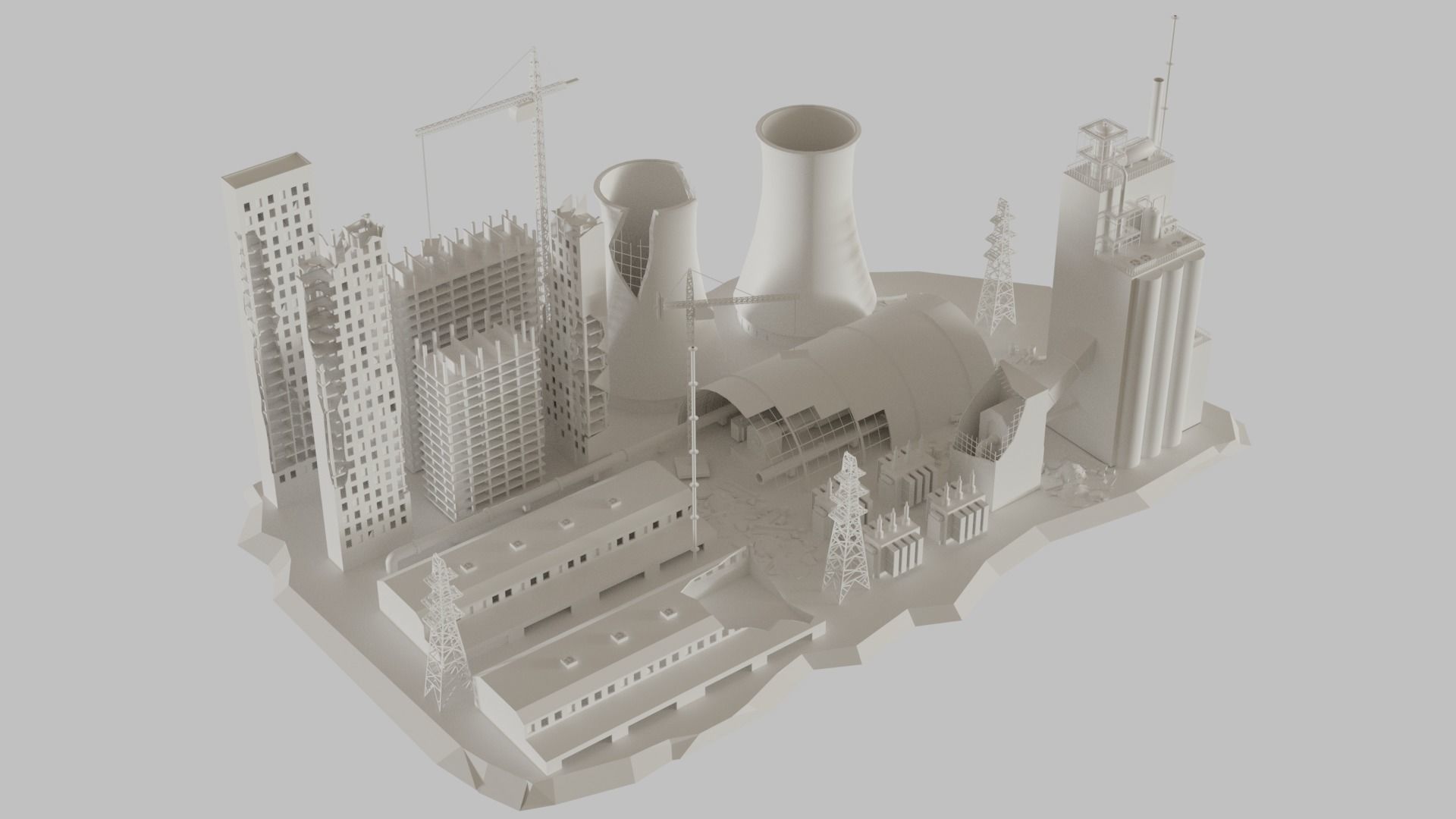 Abandoned power station 3D model_1