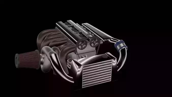 I4 Turbo Engine 3D model