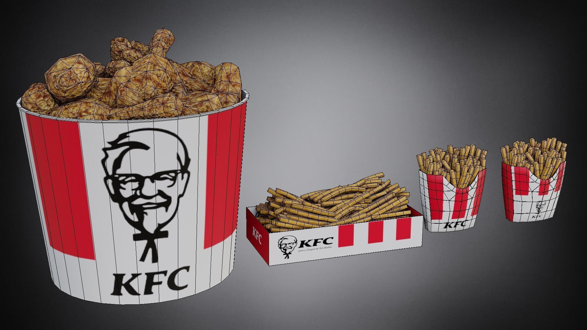 KFC - Kentucky Fried Chicken 4 - kfc 2021 Low-poly 3D model_1