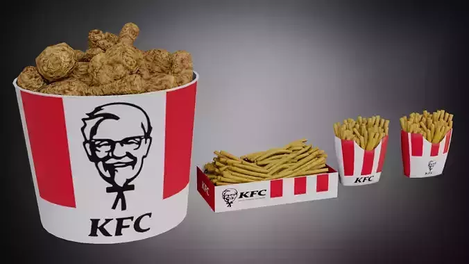 KFC - Kentucky Fried Chicken 4 - kfc 2021 Low-poly 3D model