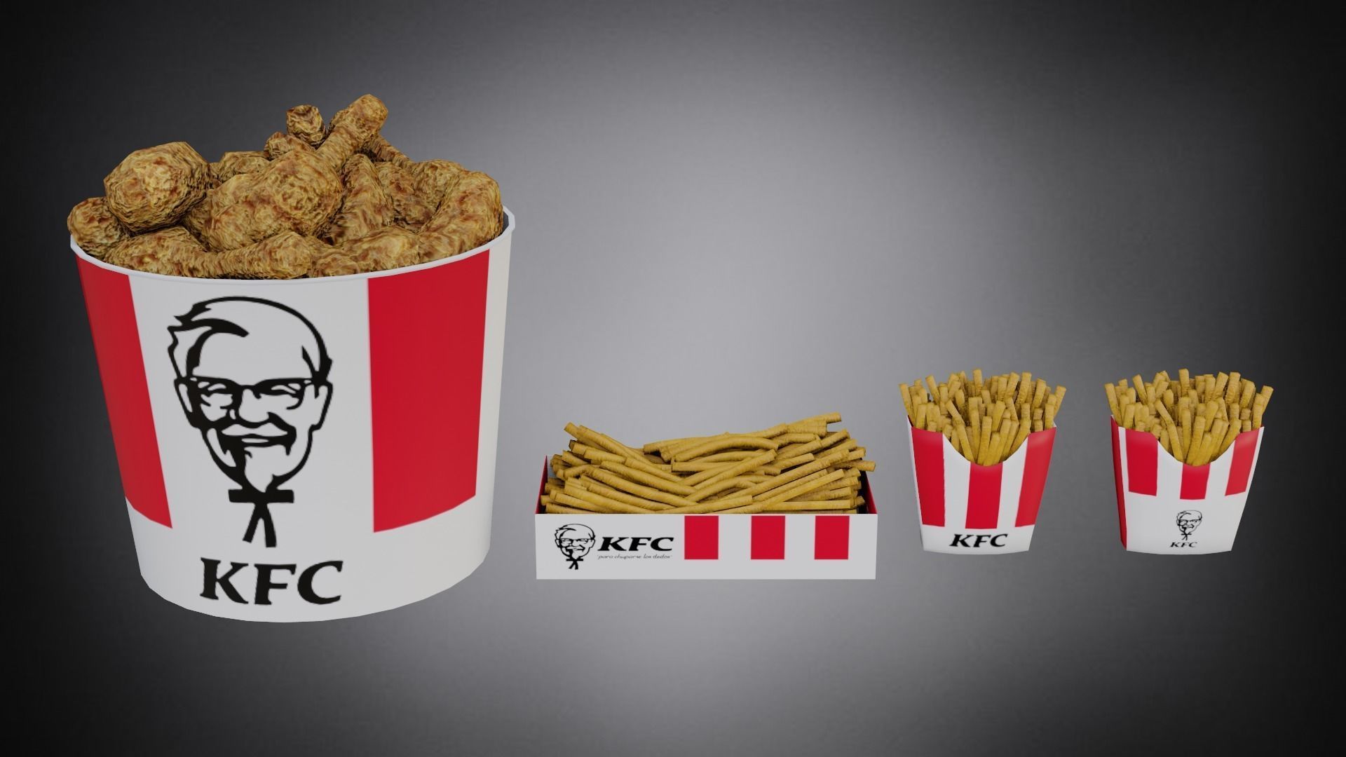 KFC - Kentucky Fried Chicken 4 - kfc 2021 Low-poly 3D model_6