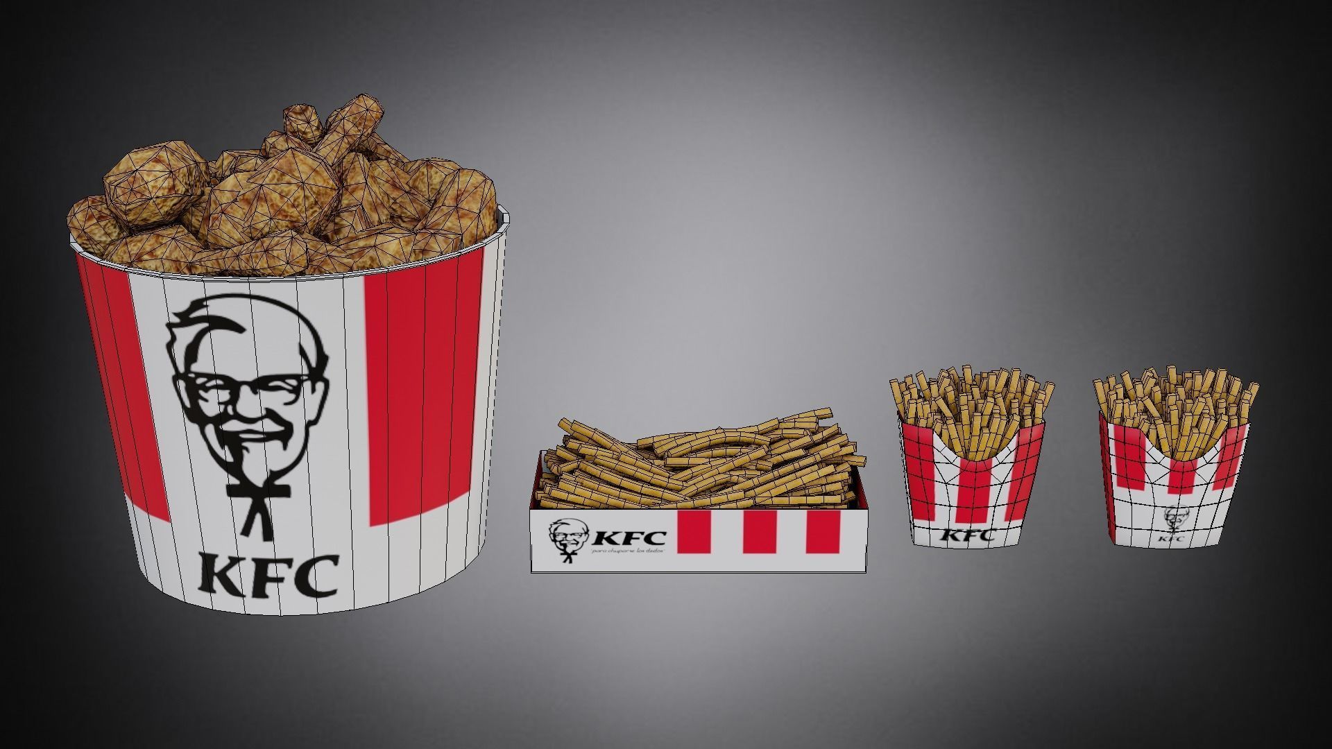 KFC - Kentucky Fried Chicken 4 - kfc 2021 Low-poly 3D model_7