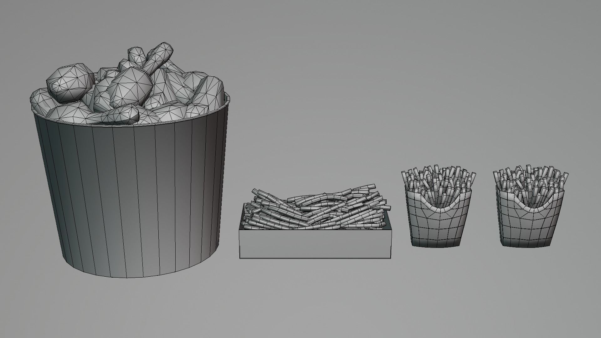 KFC - Kentucky Fried Chicken 4 - kfc 2021 Low-poly 3D model_8