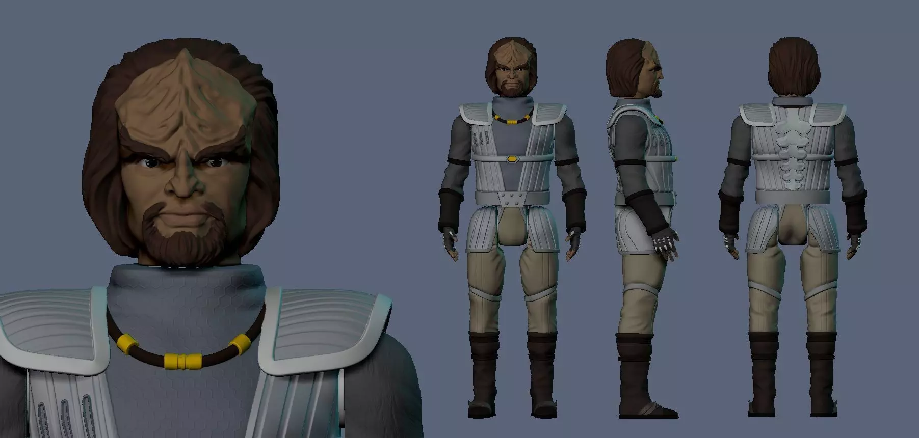 Klingon Worf Star Trek 3D print model_0