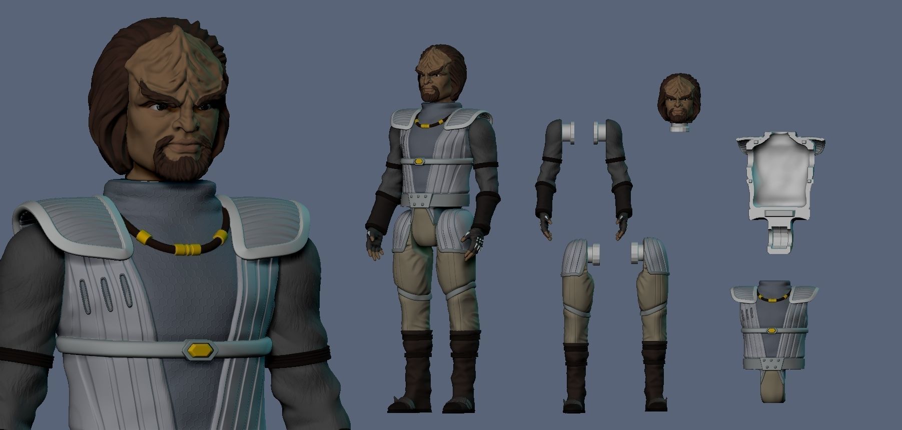 Klingon Worf Star Trek 3D print model_1