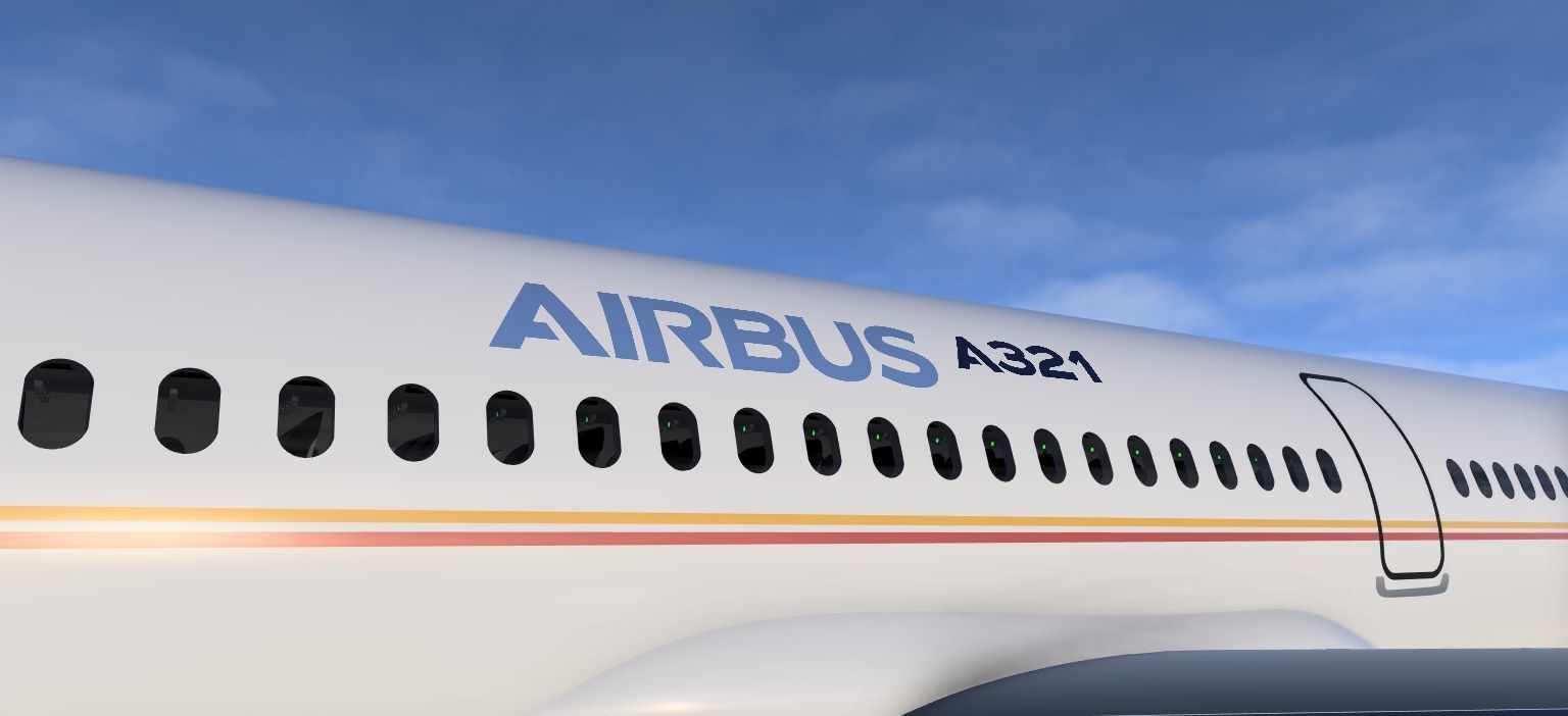 Airbus A321-200 Airindia Livery  Low-poly 3D model_5