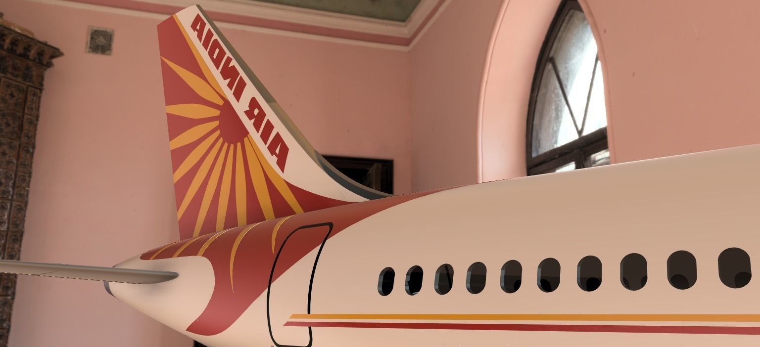 Airbus A321-200 Airindia Livery  Low-poly 3D model_8