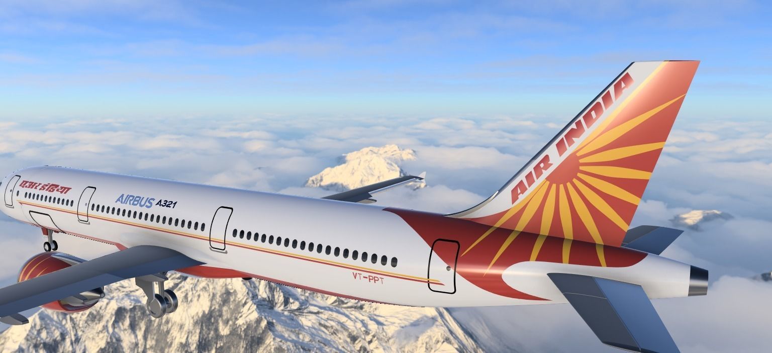Airbus A321-200 Airindia Livery  Low-poly 3D model_6