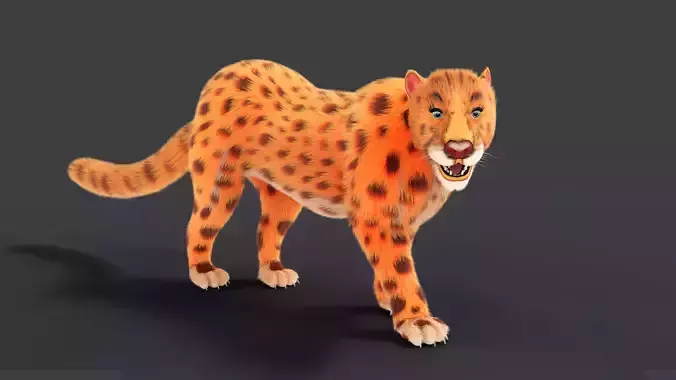 Fur Female Leopard Rigged