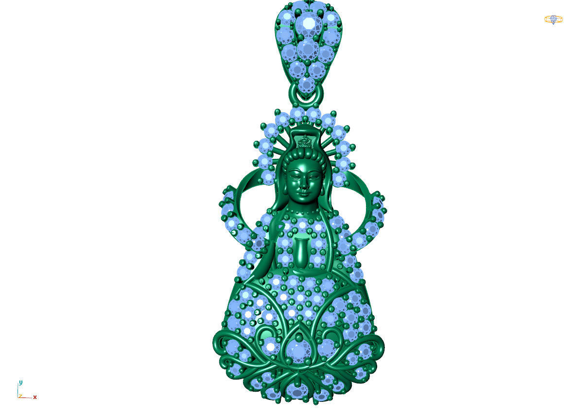 PENDANT BUDDHA  3D print model_1