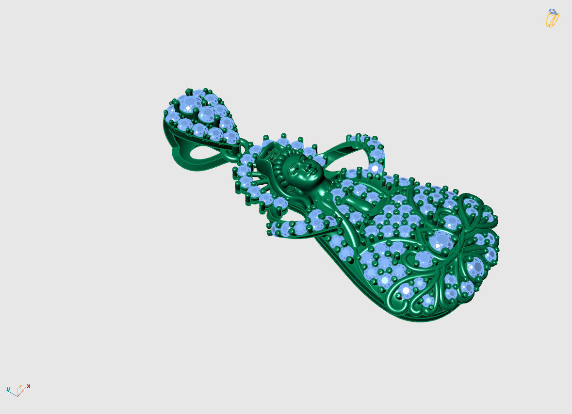 PENDANT BUDDHA  3D print model_3