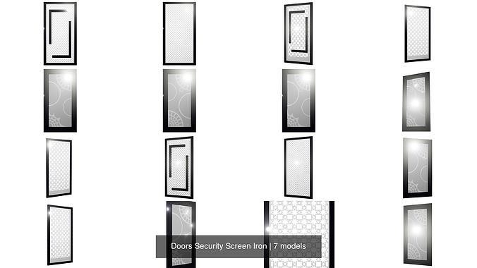 Doors Security Screen Iron 3D Model Collection