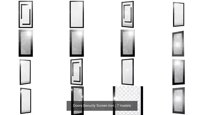Doors Security Screen Iron 3D Model Collection