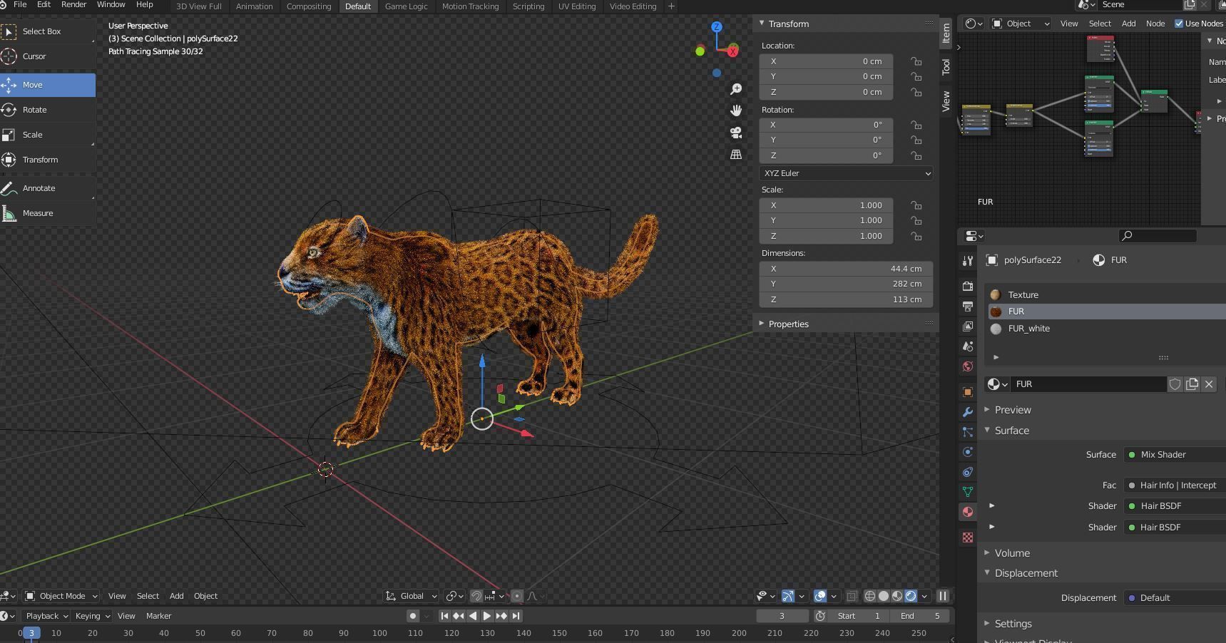 Fur Leopard Rigged  Low-poly 3D model_7