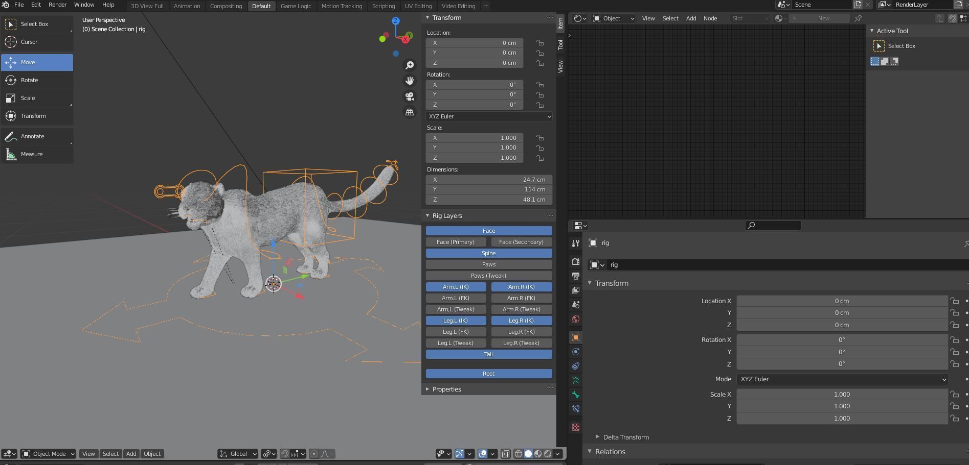 Fur Leopard Rigged  Low-poly 3D model_11