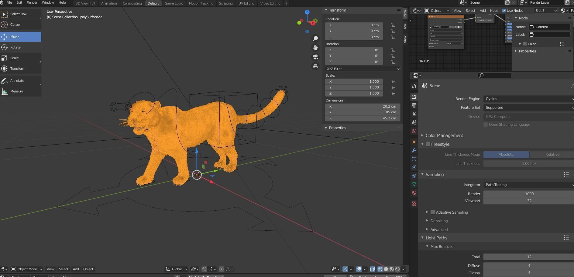 Fur Leopard Rigged  Low-poly 3D model_8