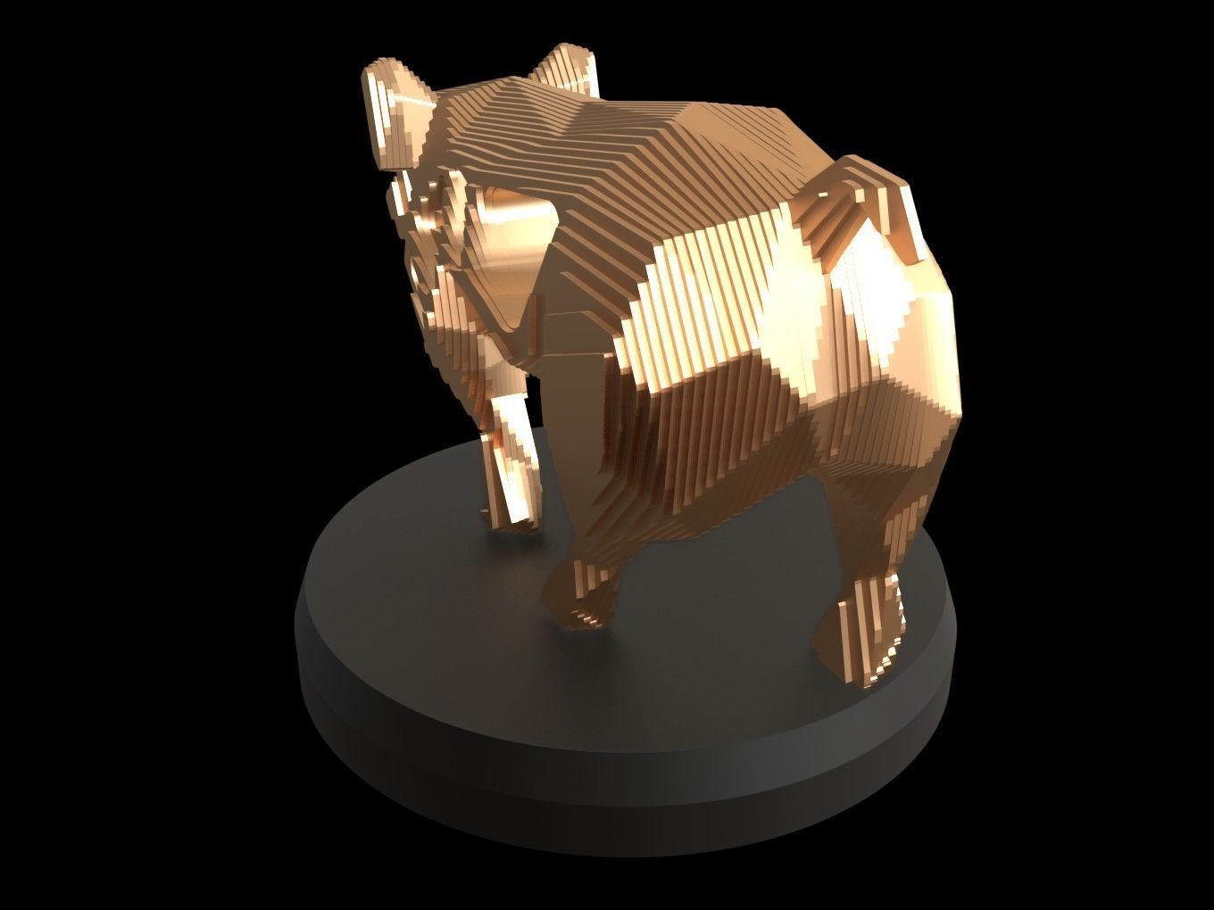 Parametric V Pig Low-poly 3D model_2