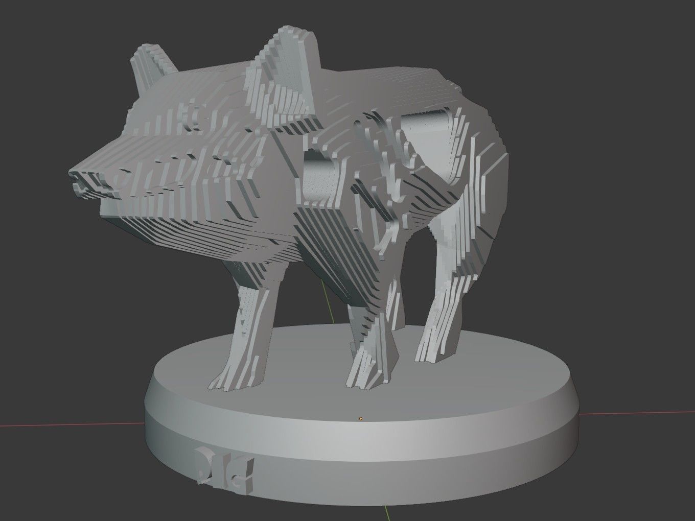 Parametric V Pig Low-poly 3D model_6