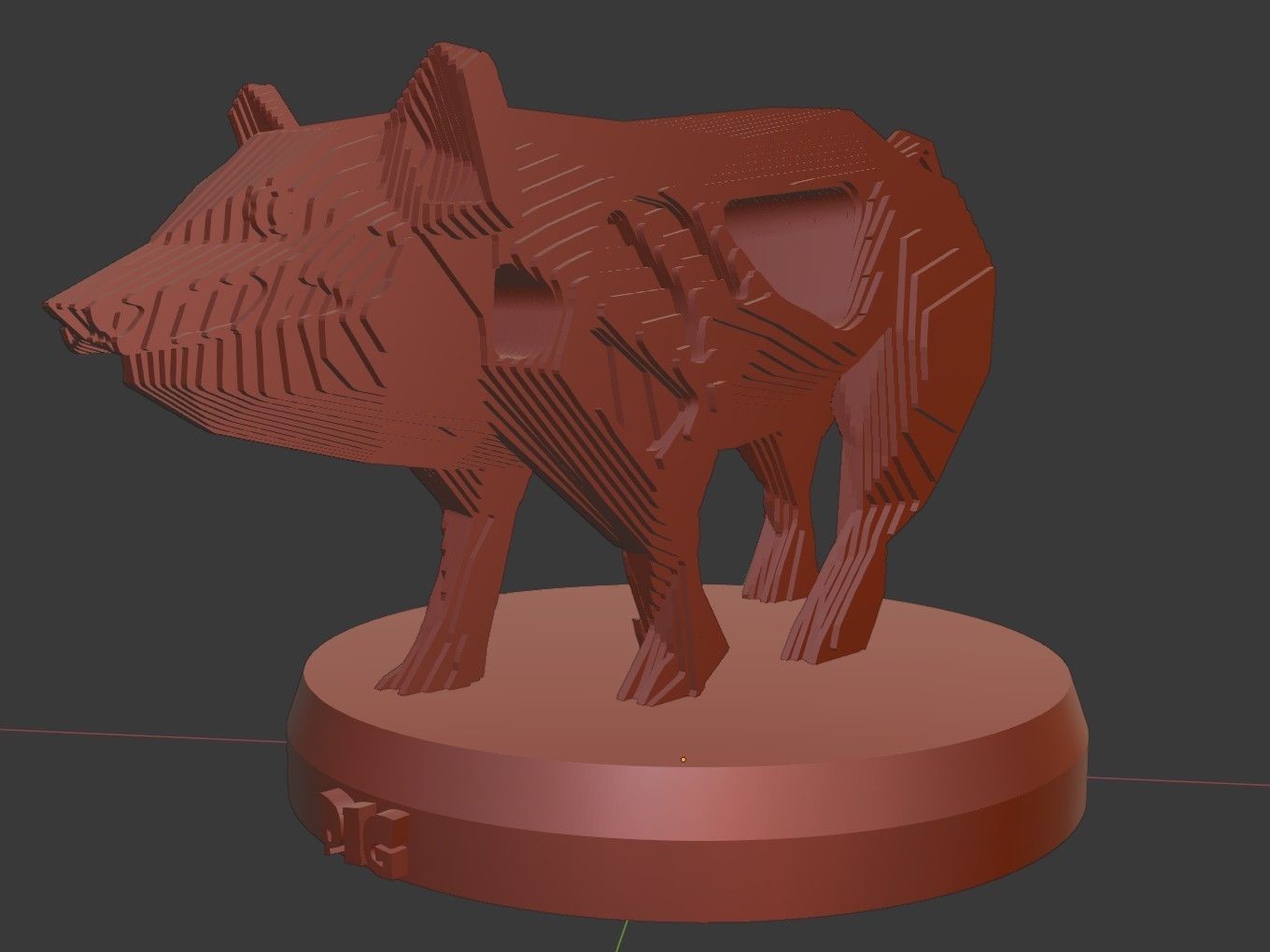 Parametric V Pig Low-poly 3D model_9