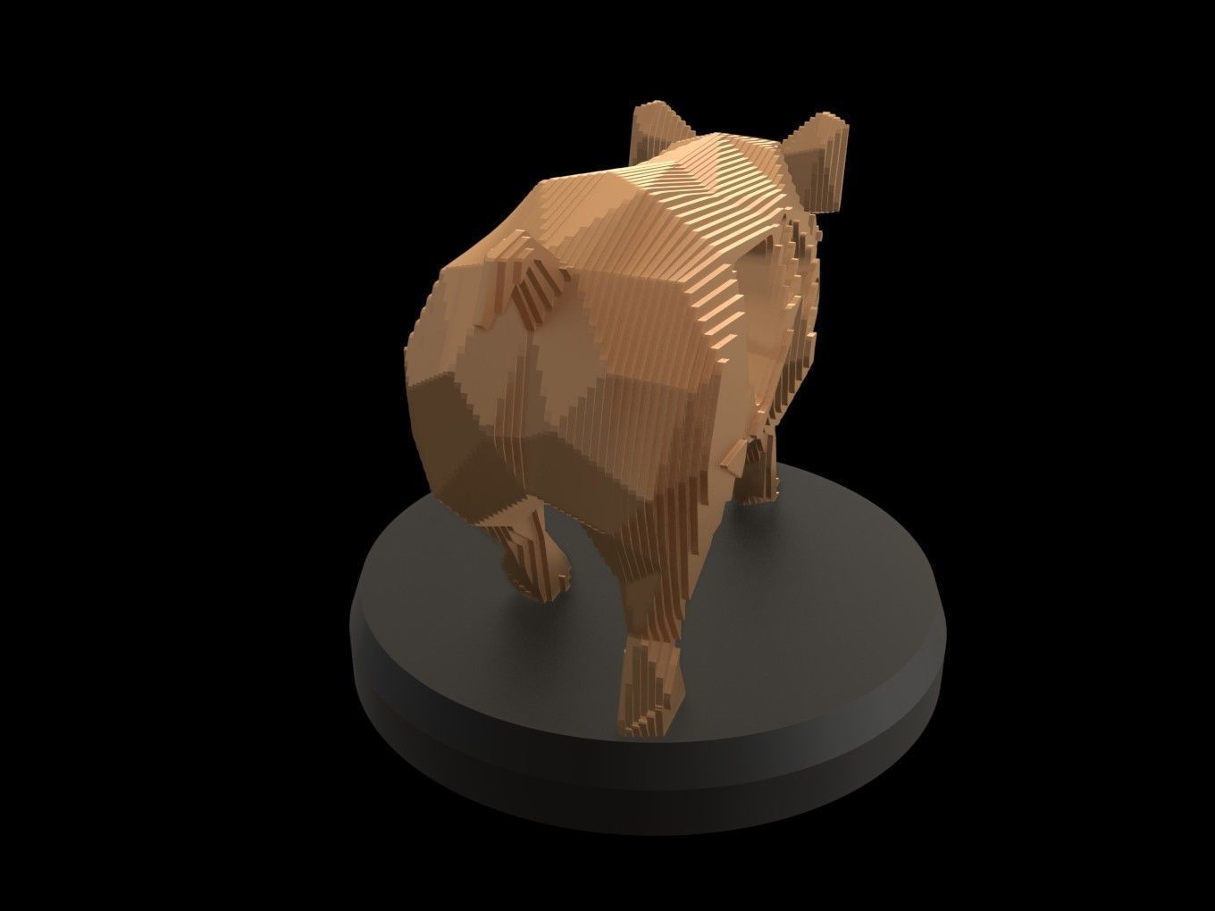 Parametric V Pig Low-poly 3D model_3