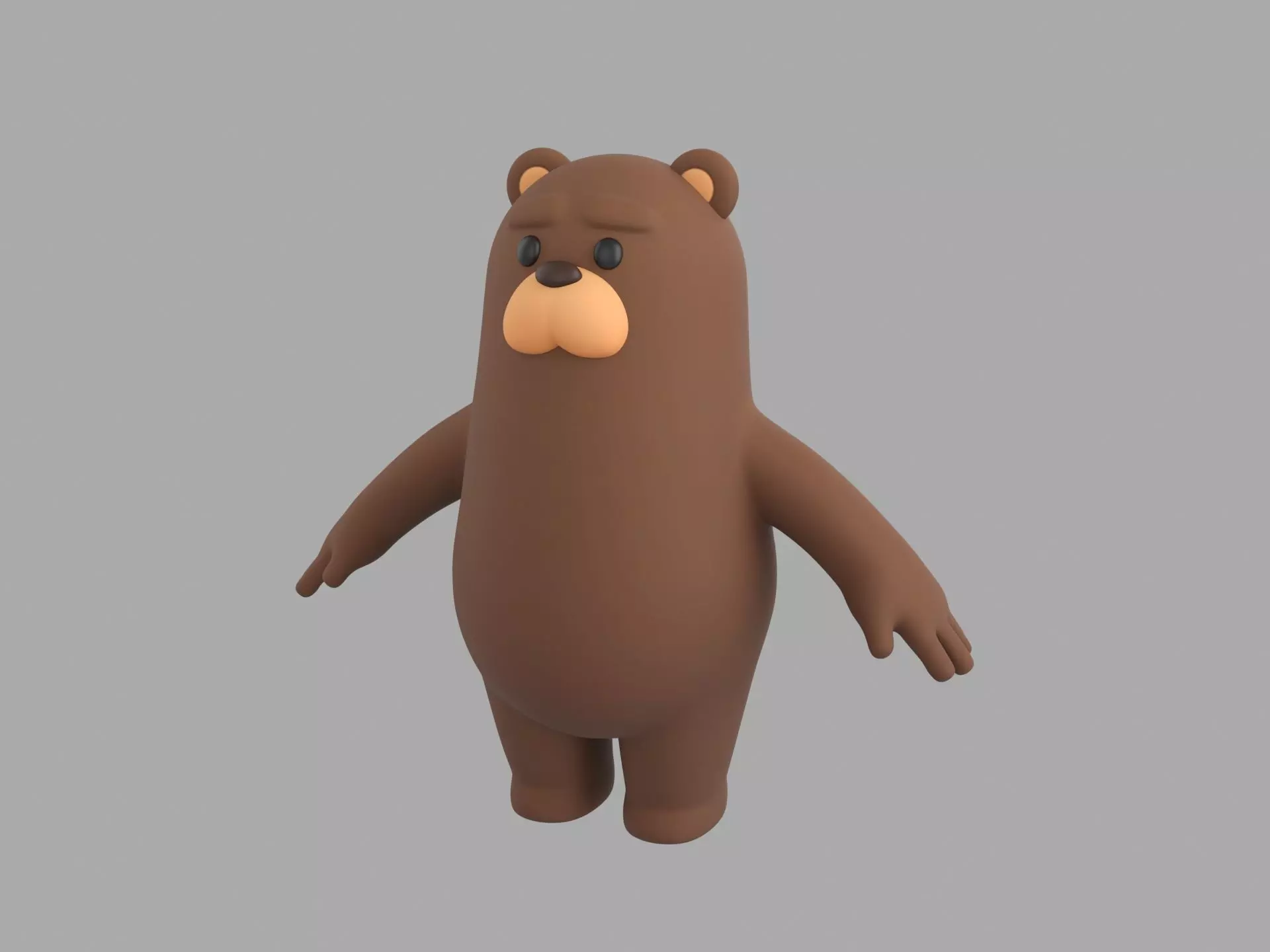 Brown Bear Character 3D model_0