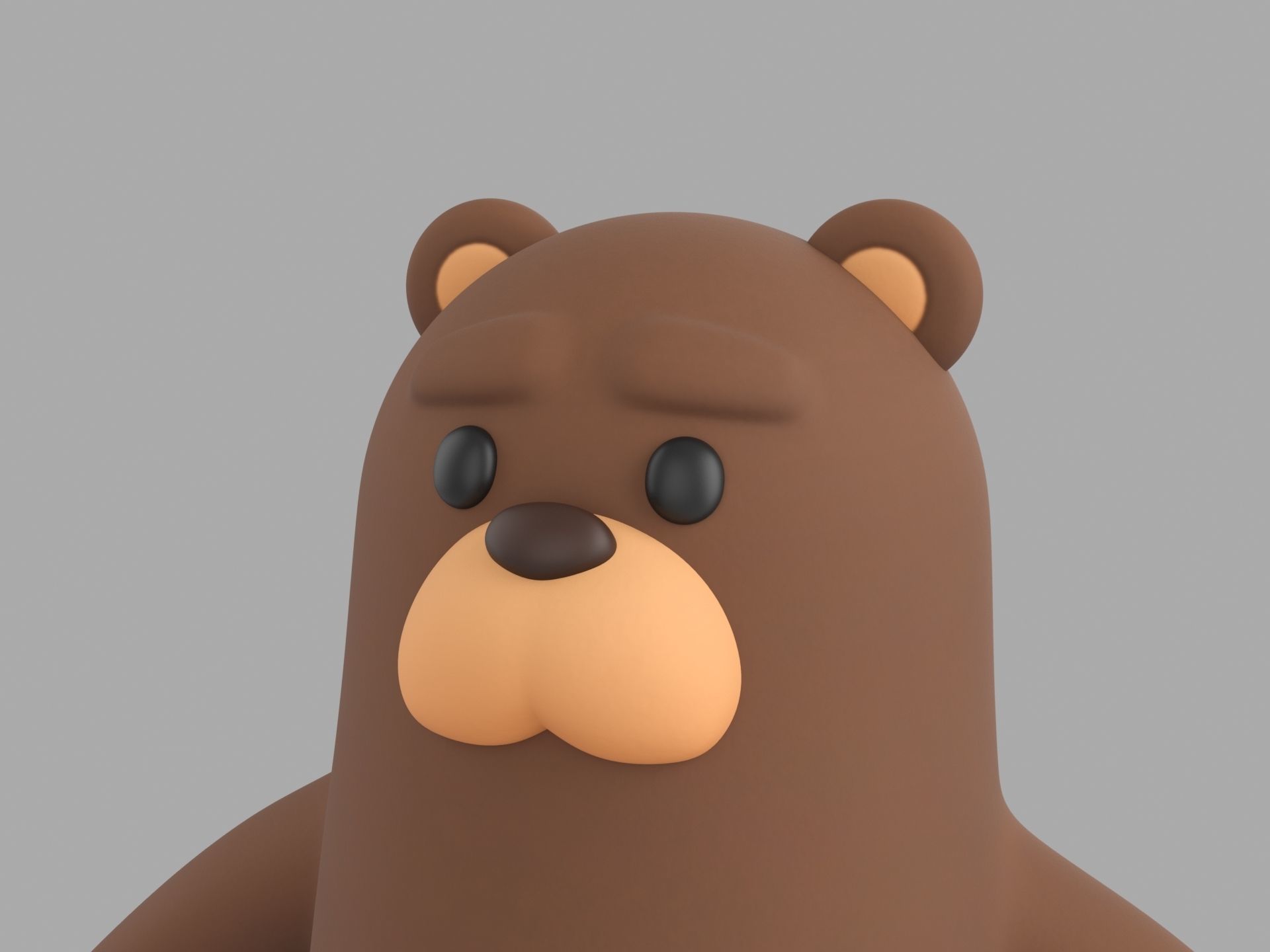 Brown Bear Character 3D model_8