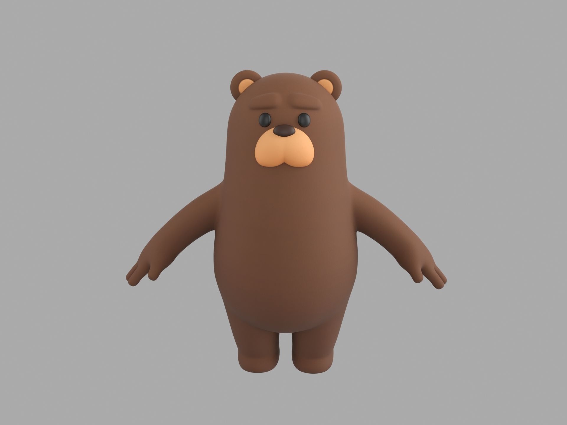 Brown Bear Character 3D model_1