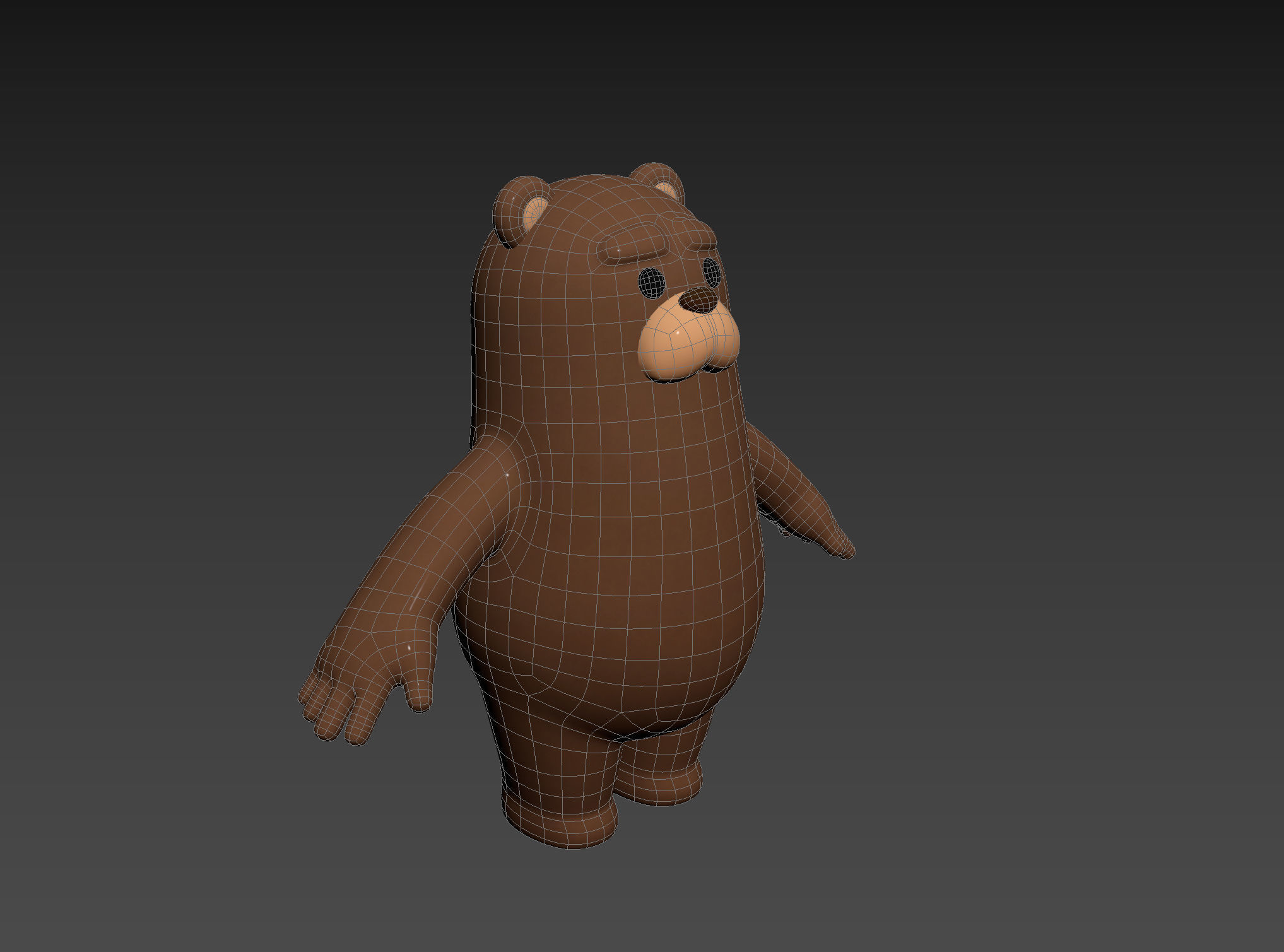 Brown Bear Character 3D model_14