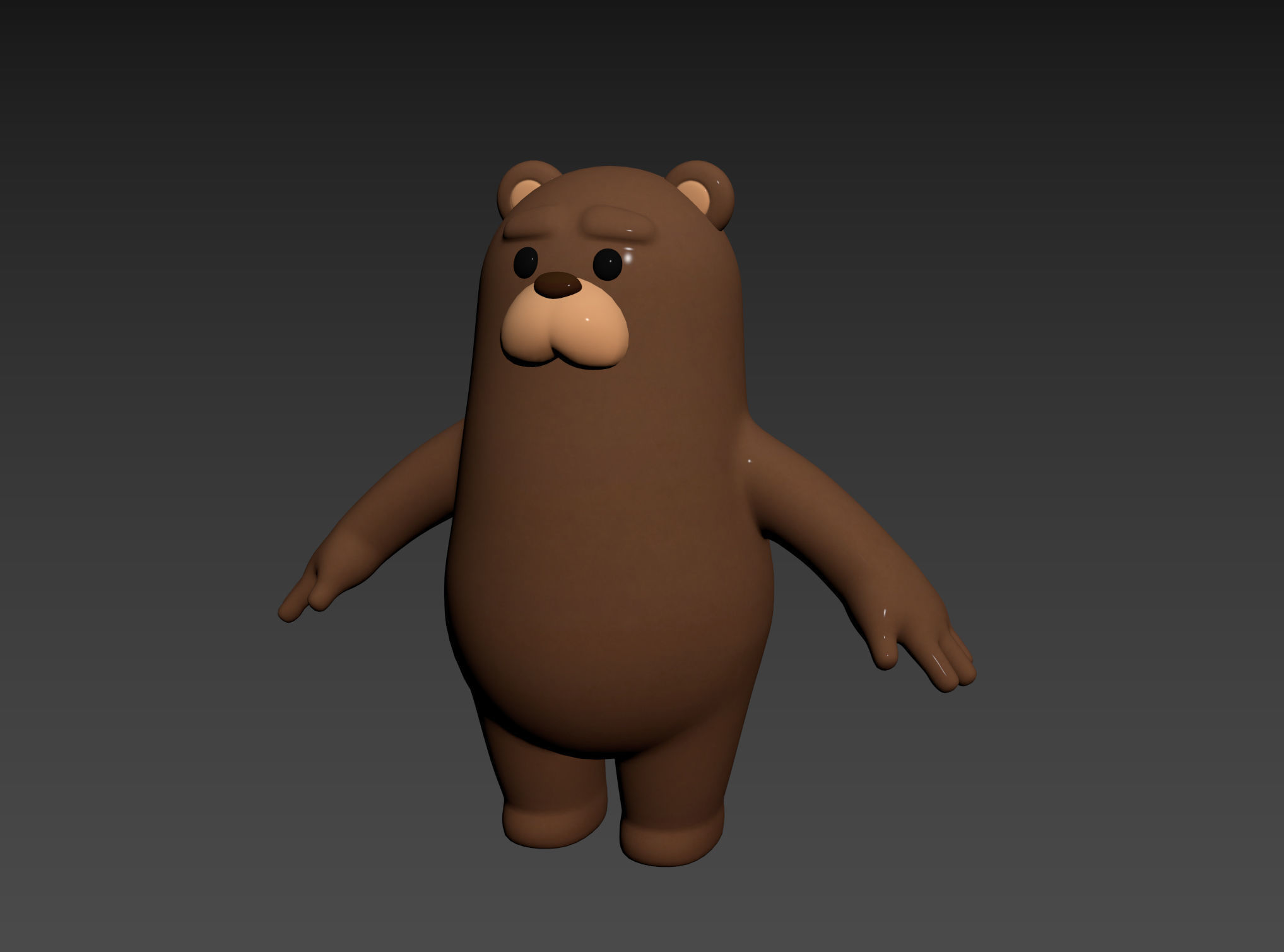 Brown Bear Character 3D model_10