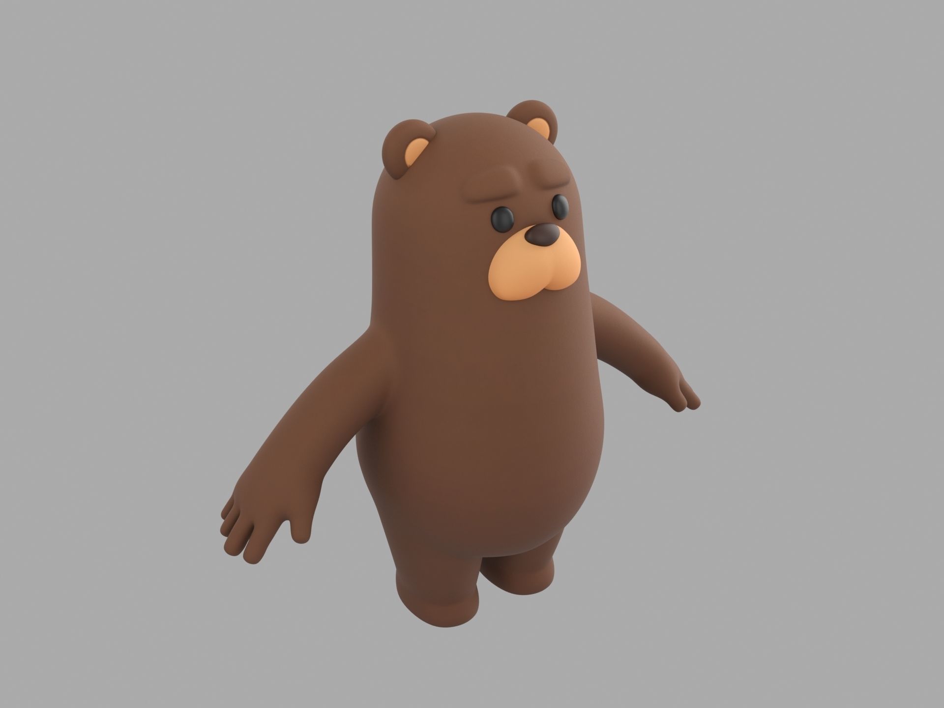 Brown Bear Character 3D model_2