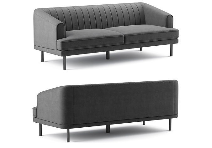 Rory Velvet Sofa Meridian Furniture 3D model