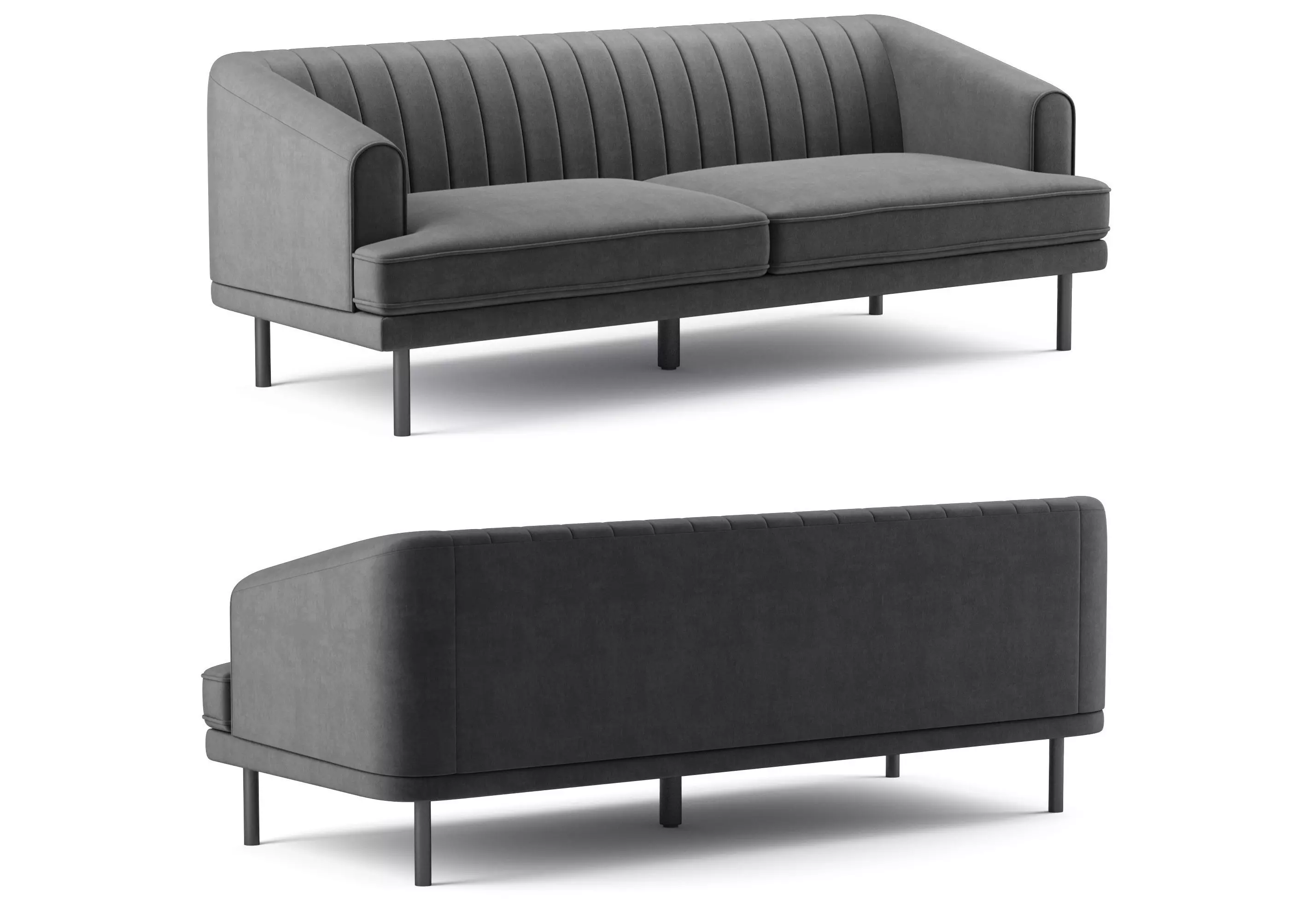 Rory Velvet Sofa Meridian Furniture 3D model_0