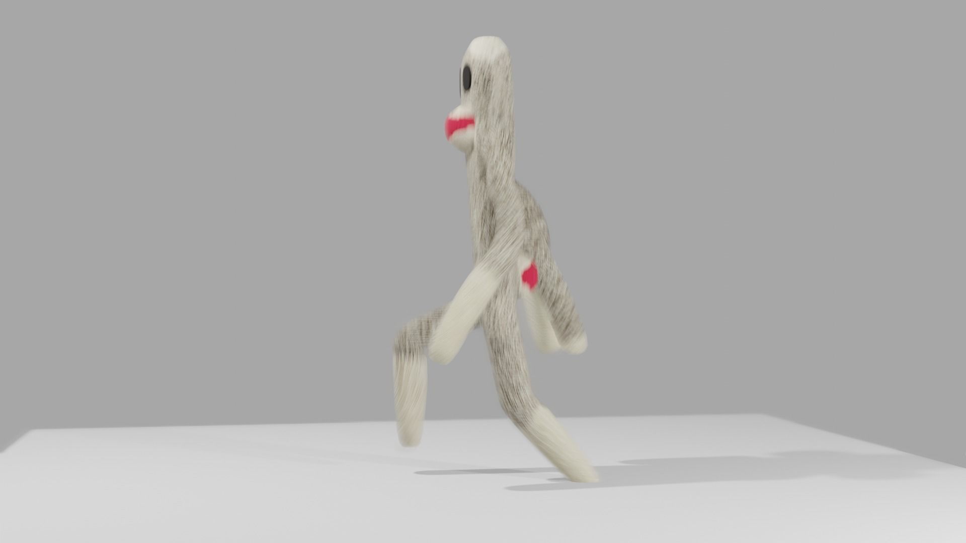 Sock Monkey Low-poly 3D model_17