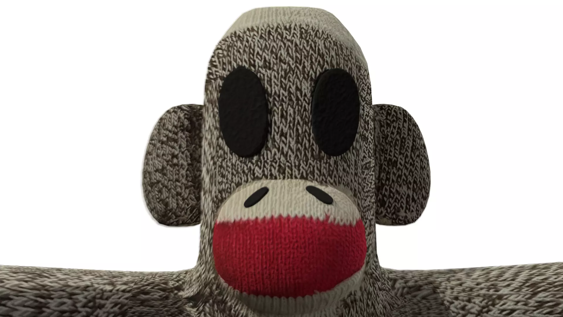 Sock Monkey Low-poly 3D model_0