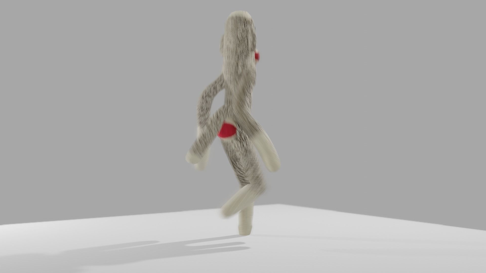 Sock Monkey Low-poly 3D model_26