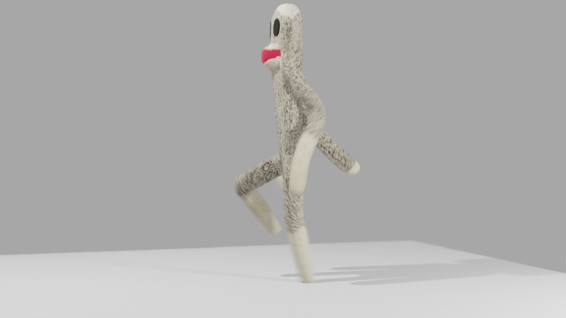 Sock Monkey Low-poly 3D model_13