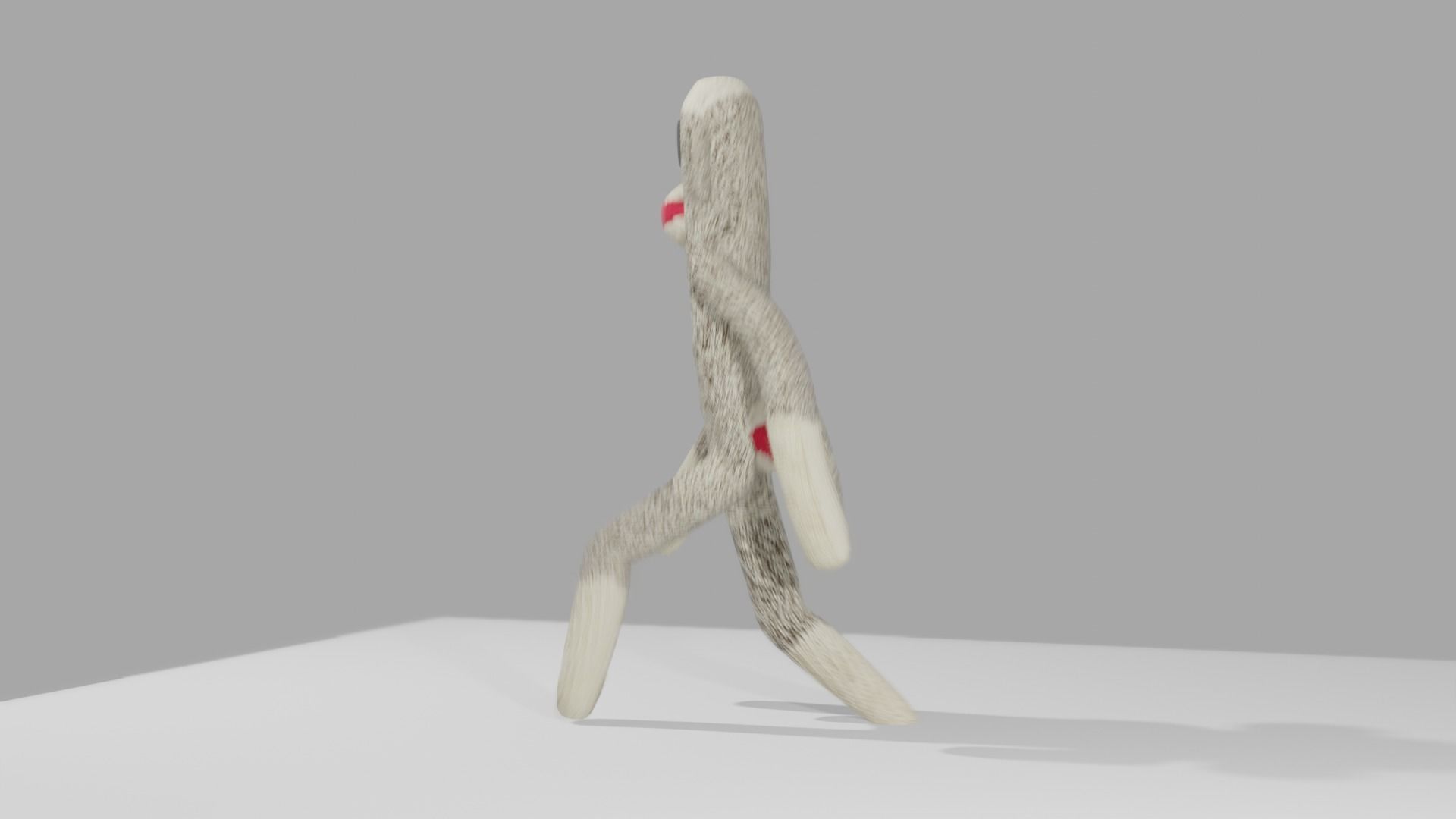 Sock Monkey Low-poly 3D model_16