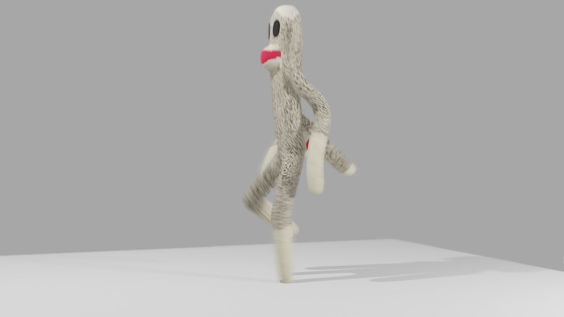 Sock Monkey Low-poly 3D model_10