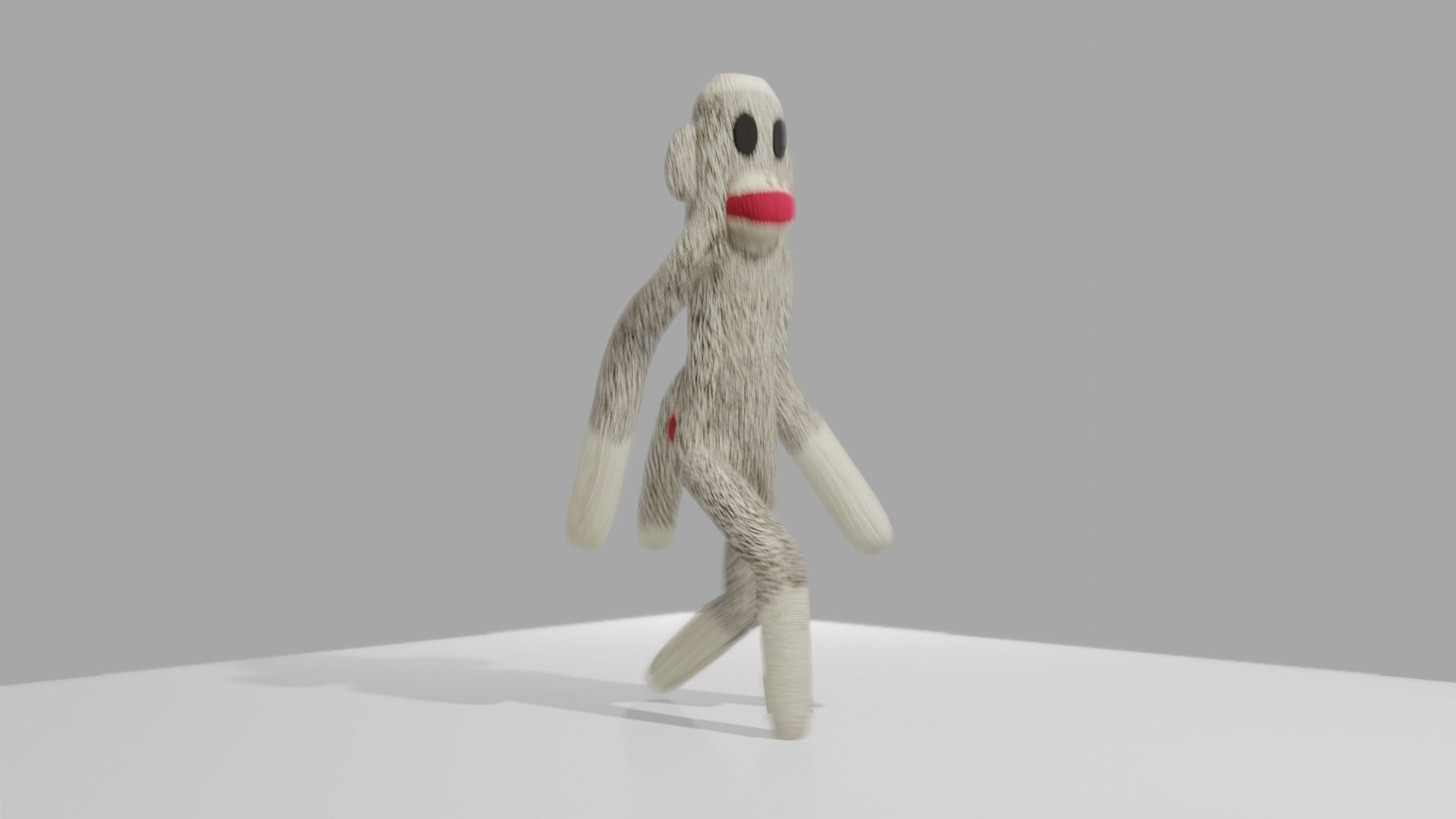 Sock Monkey Low-poly 3D model_36