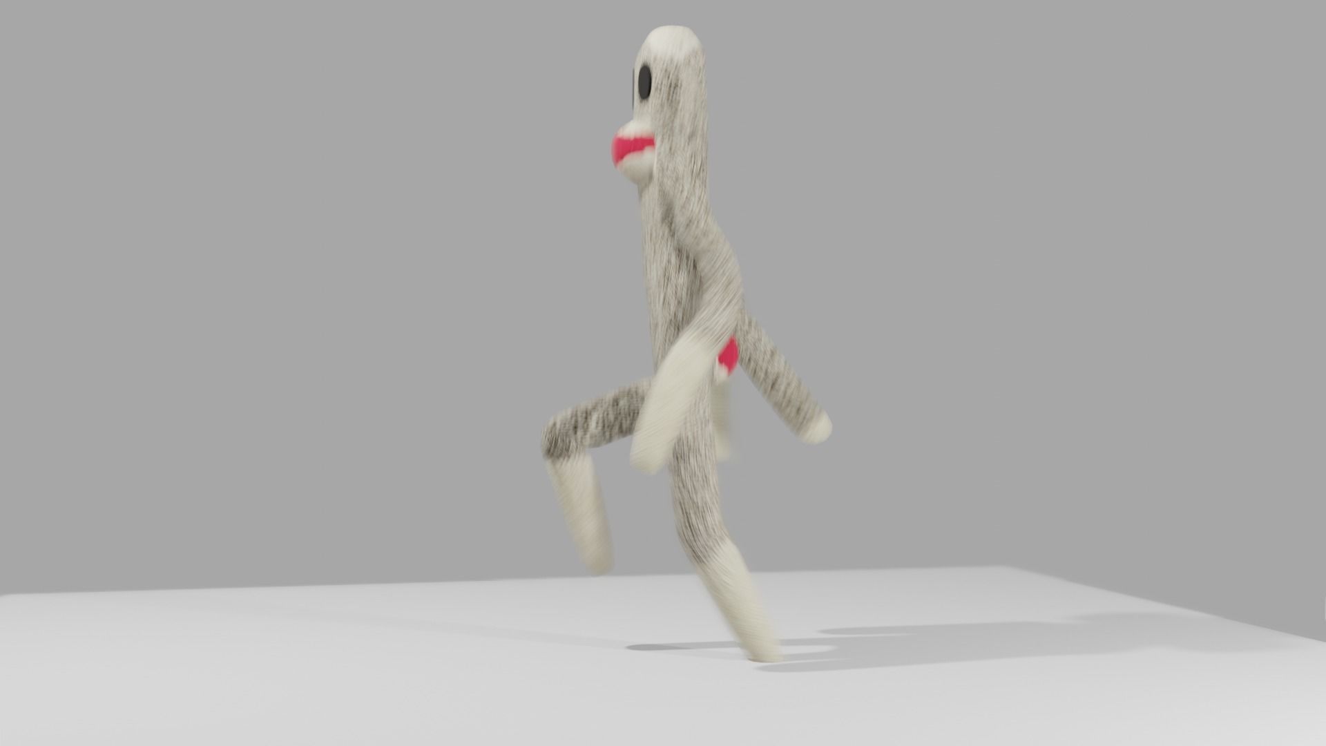 Sock Monkey Low-poly 3D model_11