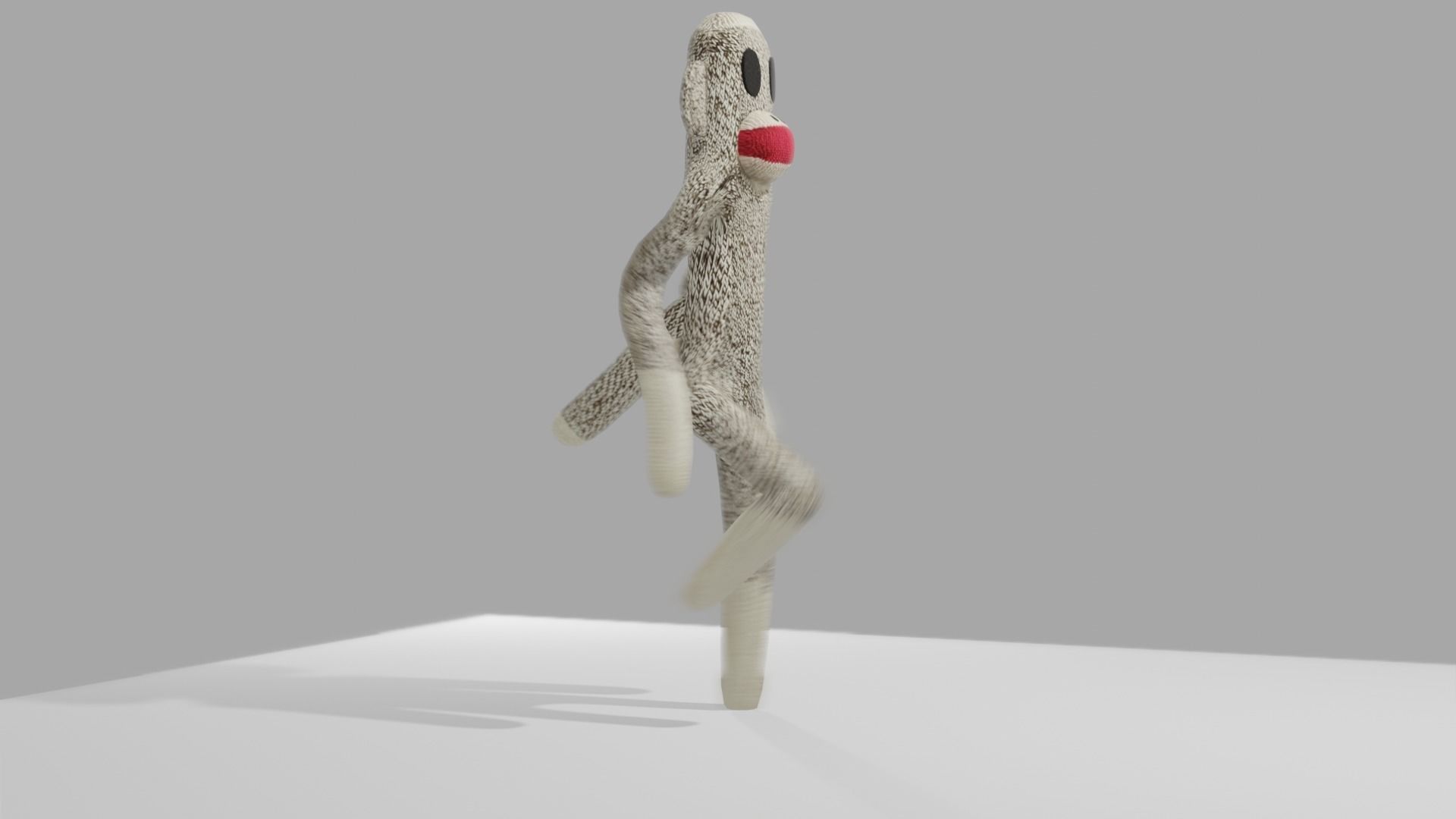 Sock Monkey Low-poly 3D model_35