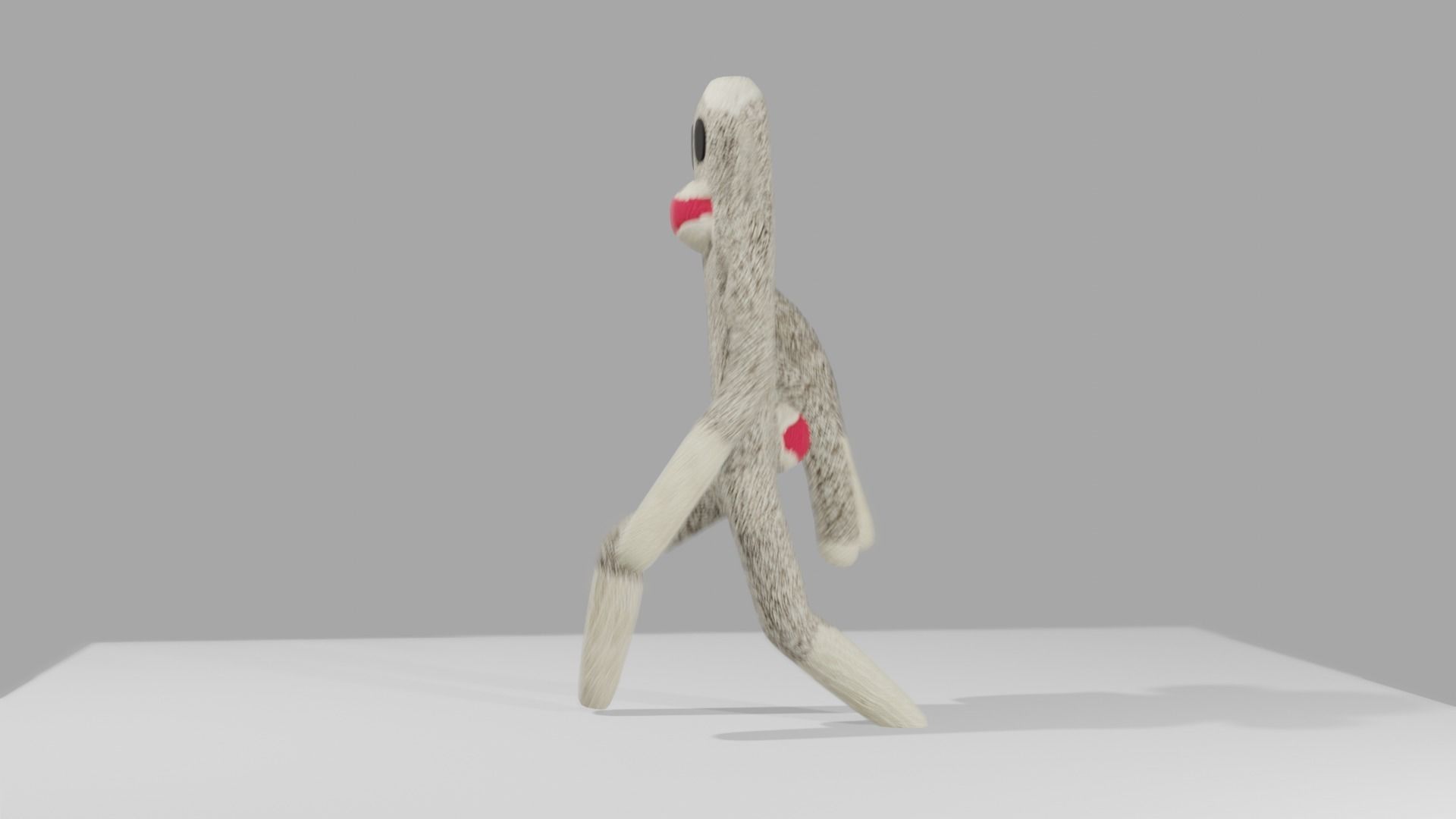 Sock Monkey Low-poly 3D model_12