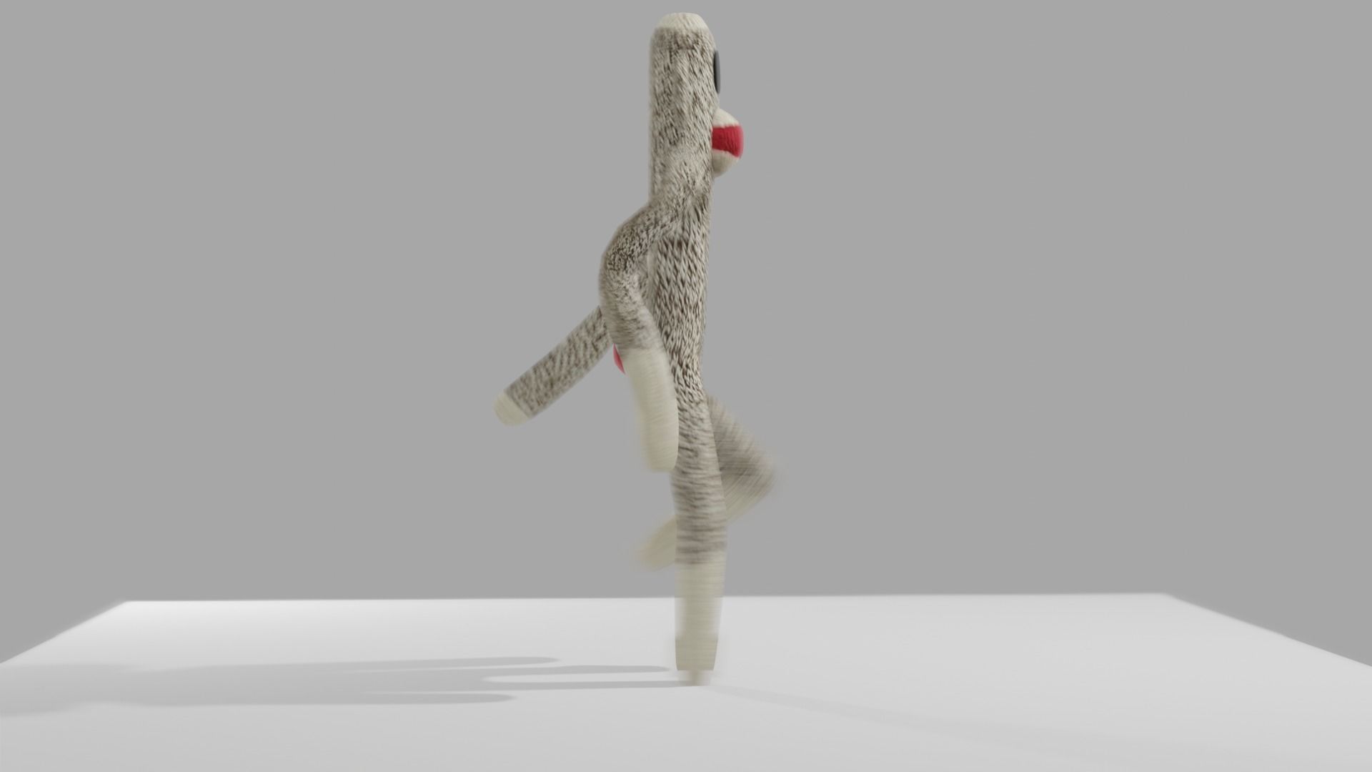 Sock Monkey Low-poly 3D model_33