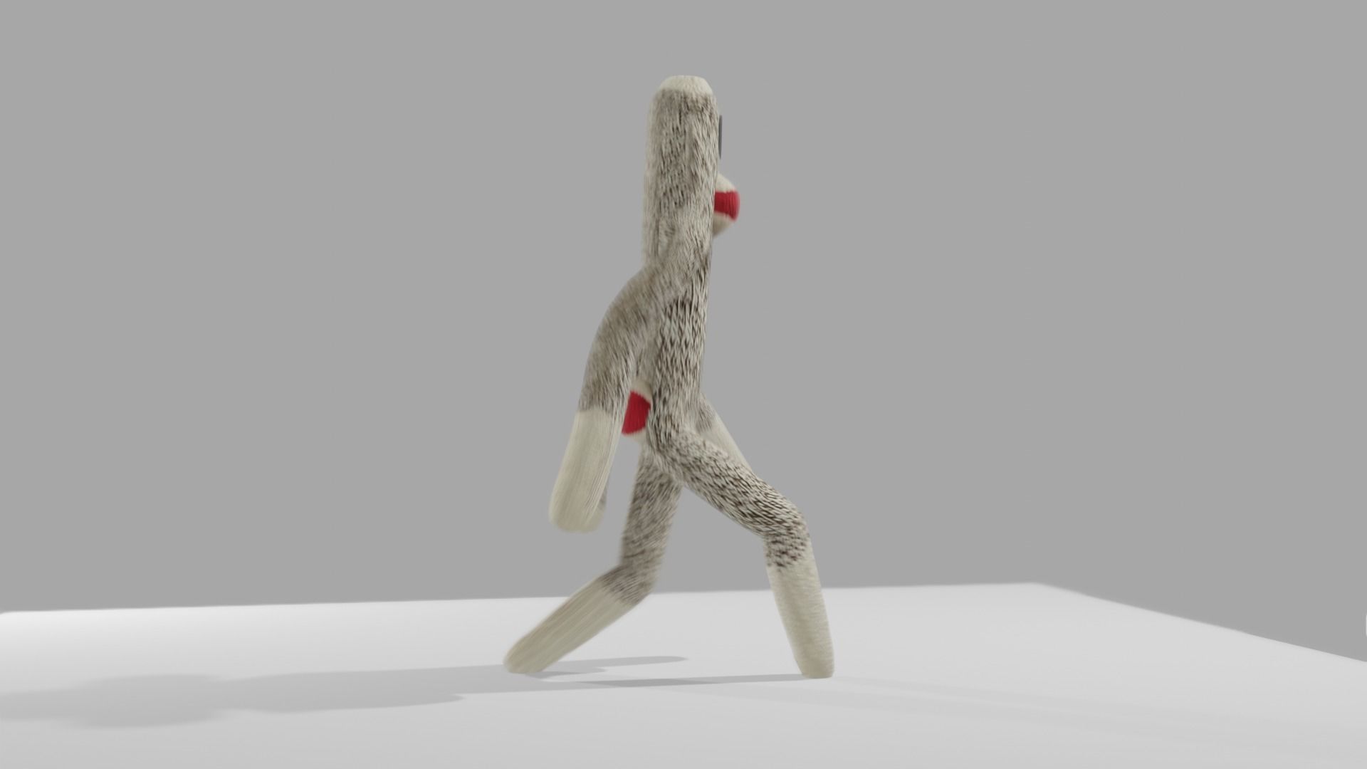 Sock Monkey Low-poly 3D model_29