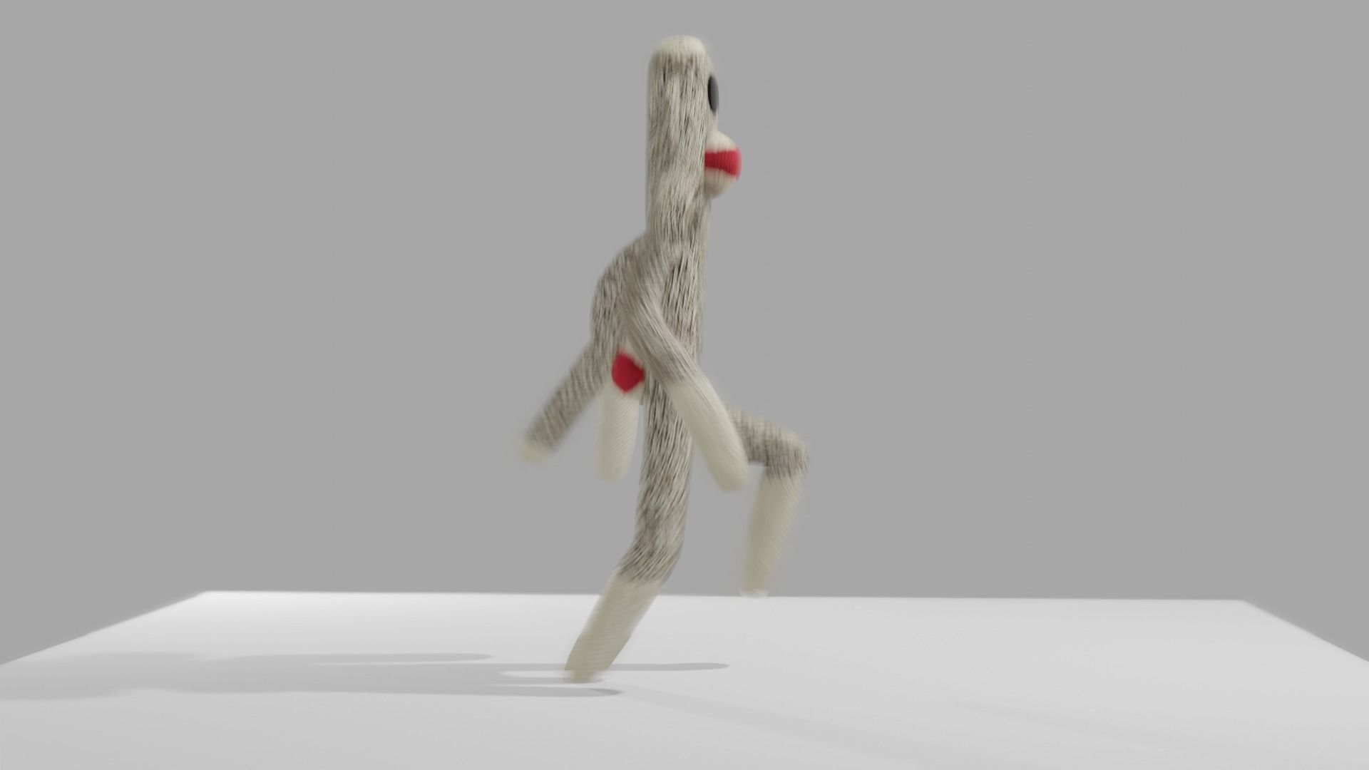 Sock Monkey Low-poly 3D model_32