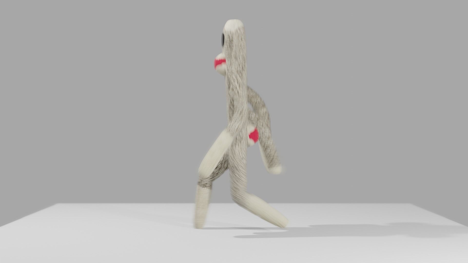 Sock Monkey Low-poly 3D model_14