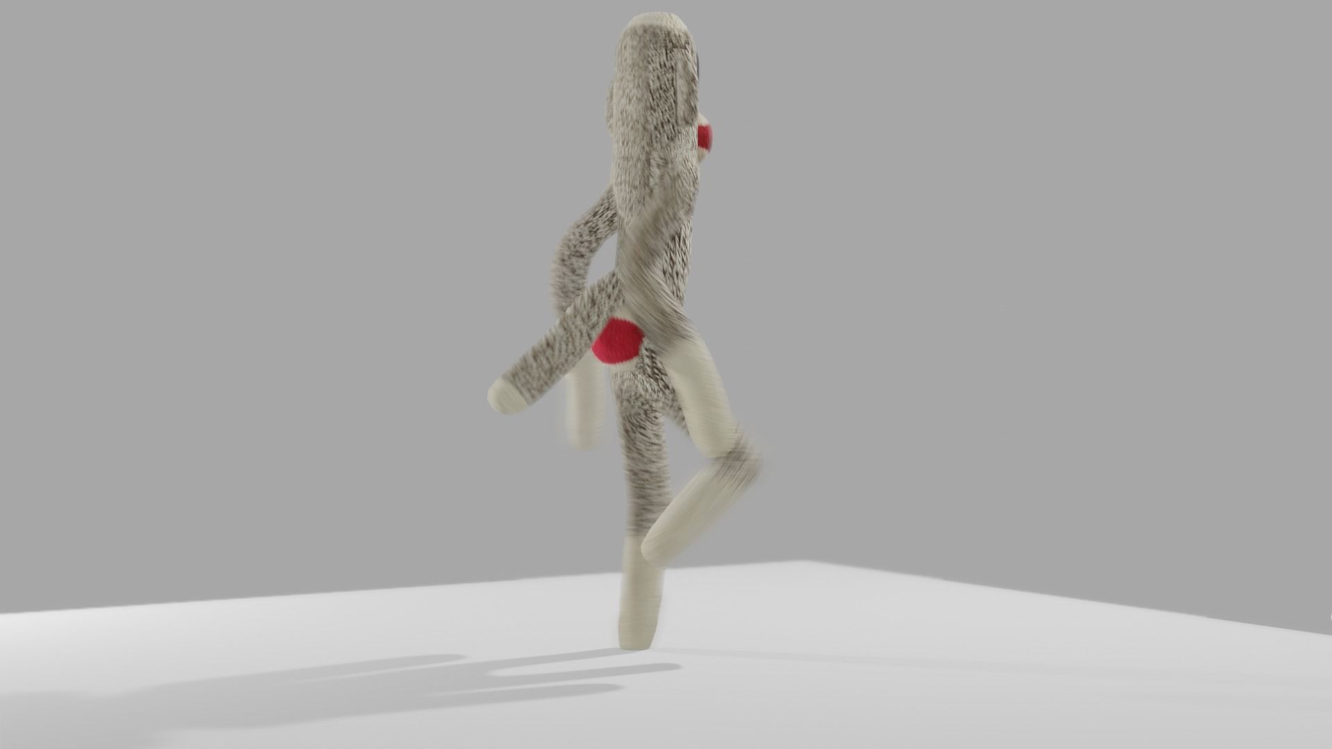Sock Monkey Low-poly 3D model_28